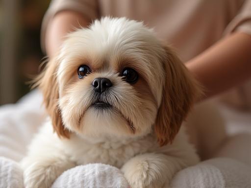 Perro relajado durante un tratamiento de spa para mascotas